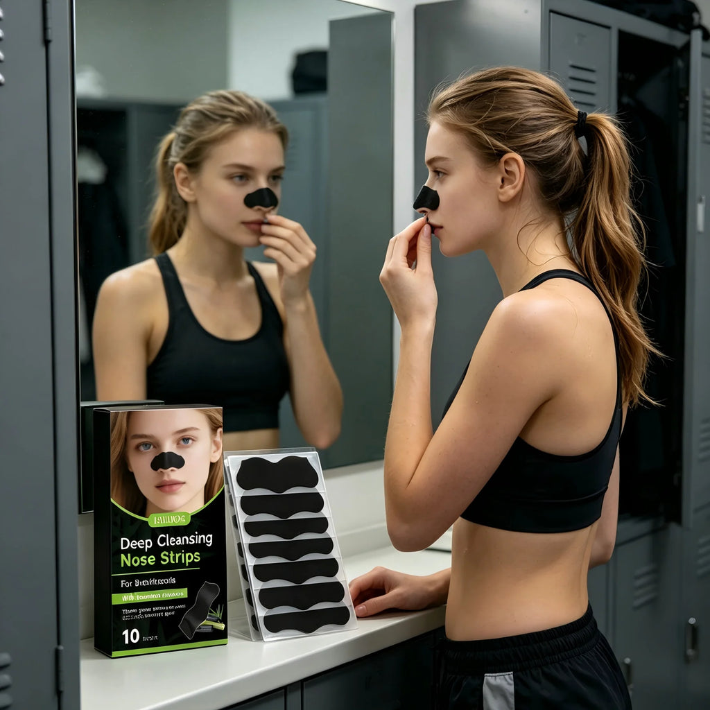 EELHOE Bamboo Charcoal Nose Strips – Deep Pore Cleansing Nose Pore Strips Qst