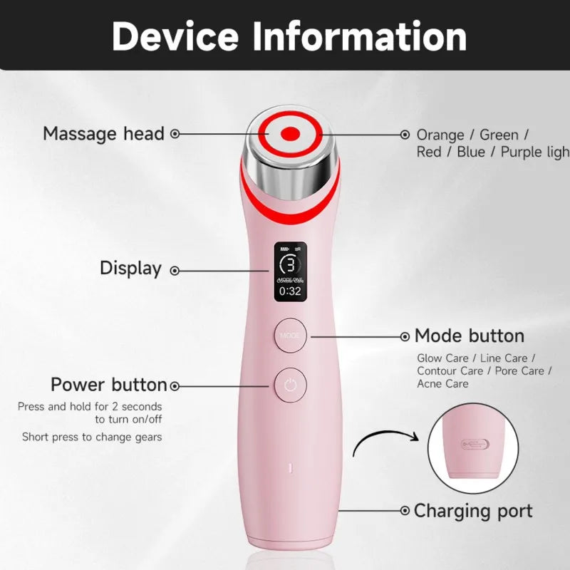 B15C 6-in-1 LED Beauty Device – EMS, Glow & Pore Care LED Skin Care Device Qst