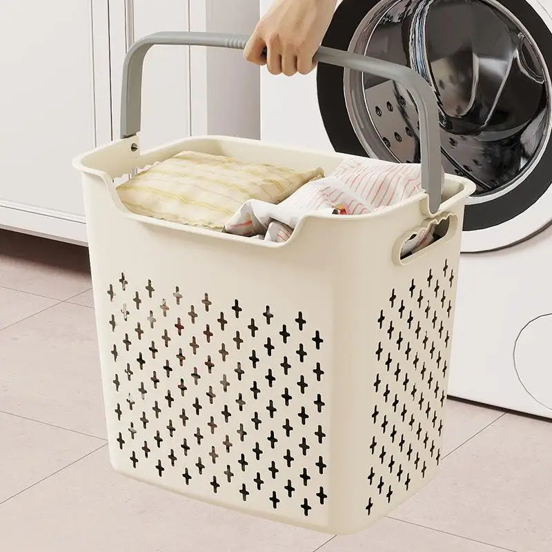 Large Capacity Laundry Basket – Plastic Home Storage Organizer Laundry Storage Basket Qme