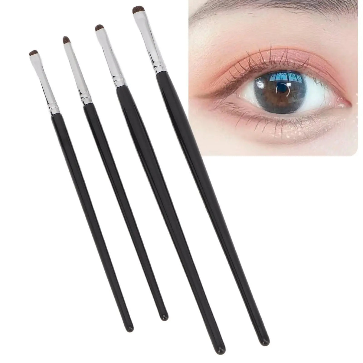 TOPINCN 4-Piece Eye Makeup Brush Set – Soft Wool Fiber Eye Makeup Brush Set Qme
