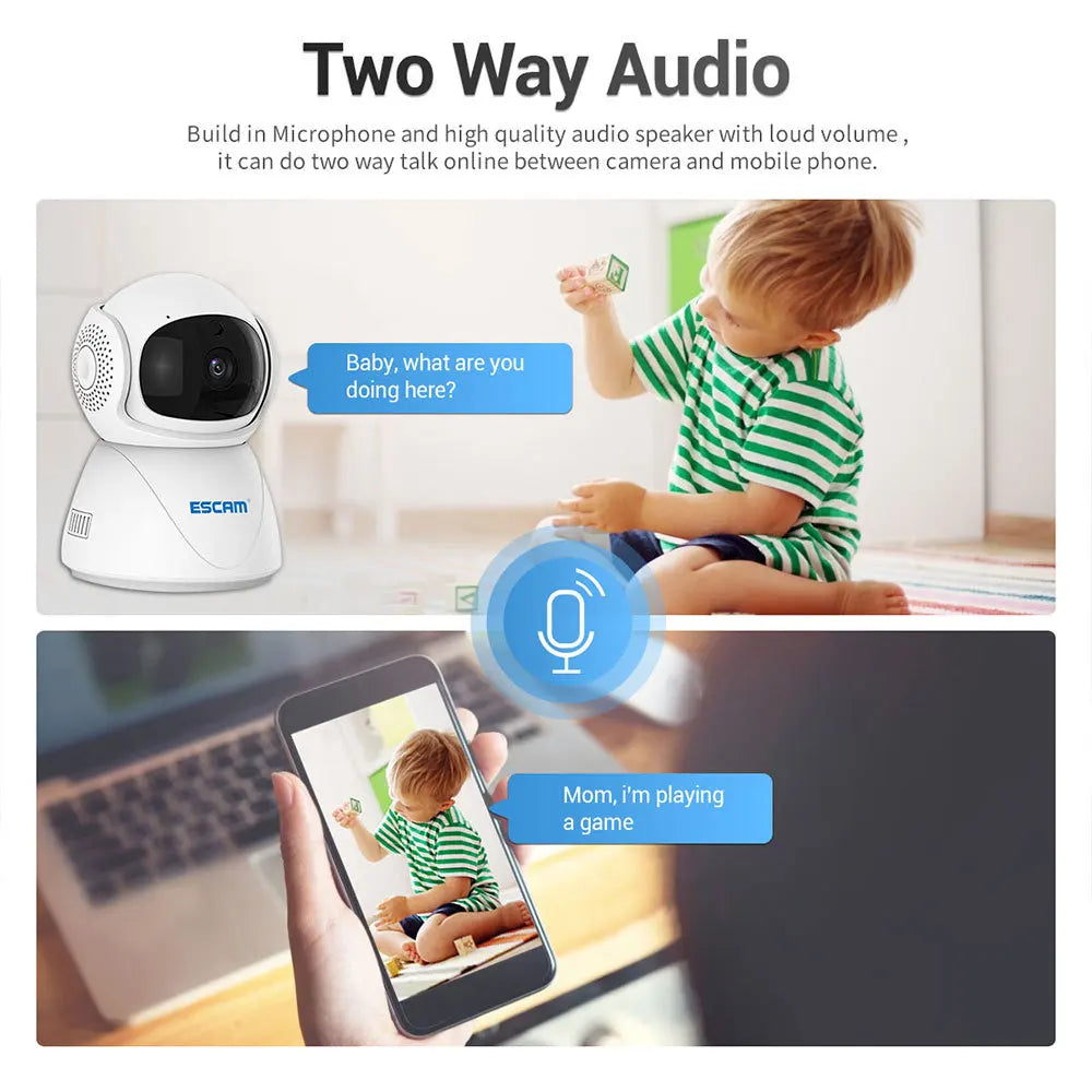 ESCAM PT201 1080P WiFi Security Camera with Night Vision WiFi Security Camera Qme