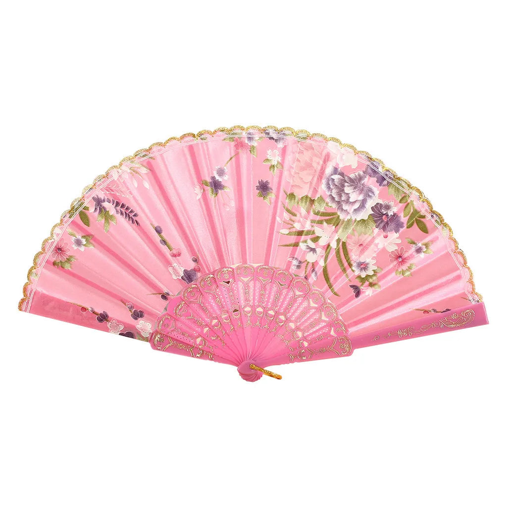 Lace Silk Folding Hand Fan – Wedding, Dance & Party Folding Hand Fan Qme