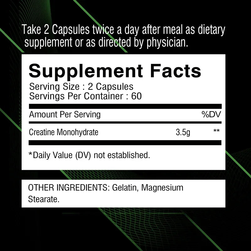Xemenry Creatine Monohydrate Capsules – Muscle & Endurance Creatine Supplement Qst