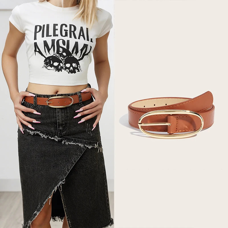 Retro Y2K Women's Denim Belt – Vintage Punk Style, 105cm Women's Fashion Belt Qst A9