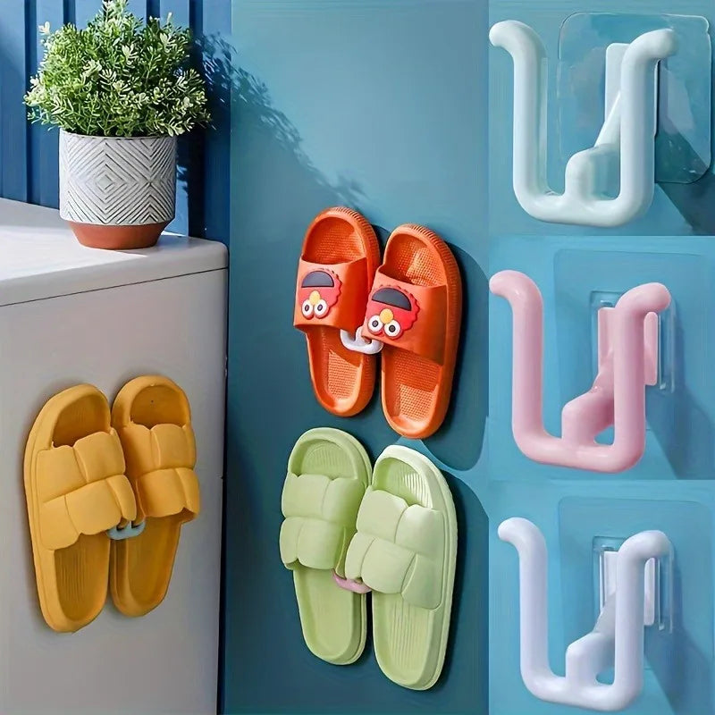 Self Adhesive Wall Mounted Shoe Hook Slipper Rack – Waterproof Wall Mounted Shoe Hook Qme