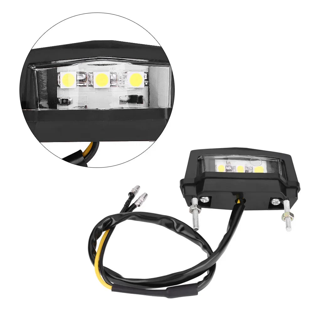 LED Motorcycle License Plate Light 12V Rear Tail Lamp – Black Motorcycle Tail Light Qme