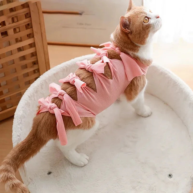 Cat Spay Recovery Wrap – Abdominal Protection Suit Cat Recovery Suit Qme