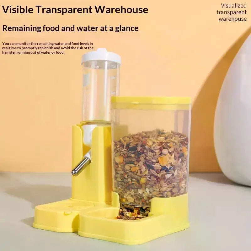 2-in-1 Hamster Water Bottle & Feeder – Leakproof, Large Capacity Small Pet Feeder Qme