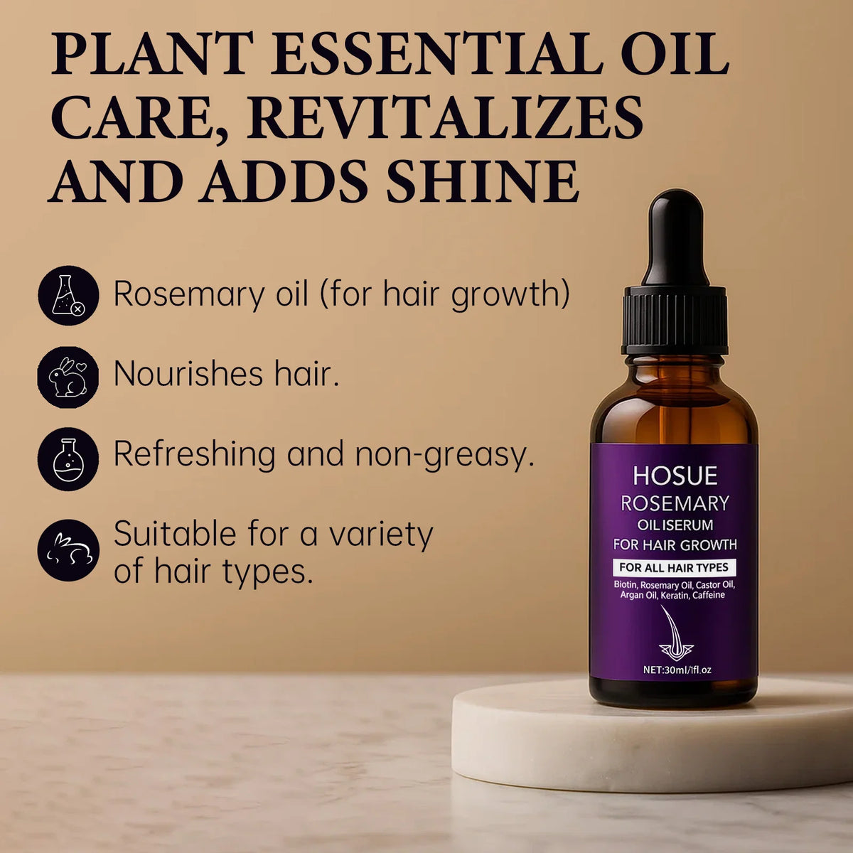Rosemary Hair Essence Serum – Scalp Treatment & Strengthener Hair Care Serum Qst