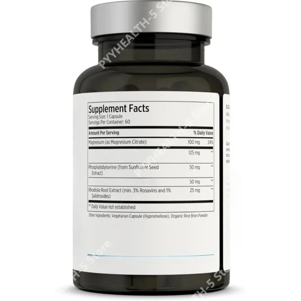 Phosphatidylserine Magnesium Citrate Capsules 60ct – Rhodiola Daily Supplement Capsules Qst