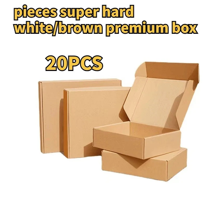 Corrugated Cardboard Box Mailers 20-Pack – White & Brown Cardboard Mailer Boxes Qme Brown 15x10x3cm