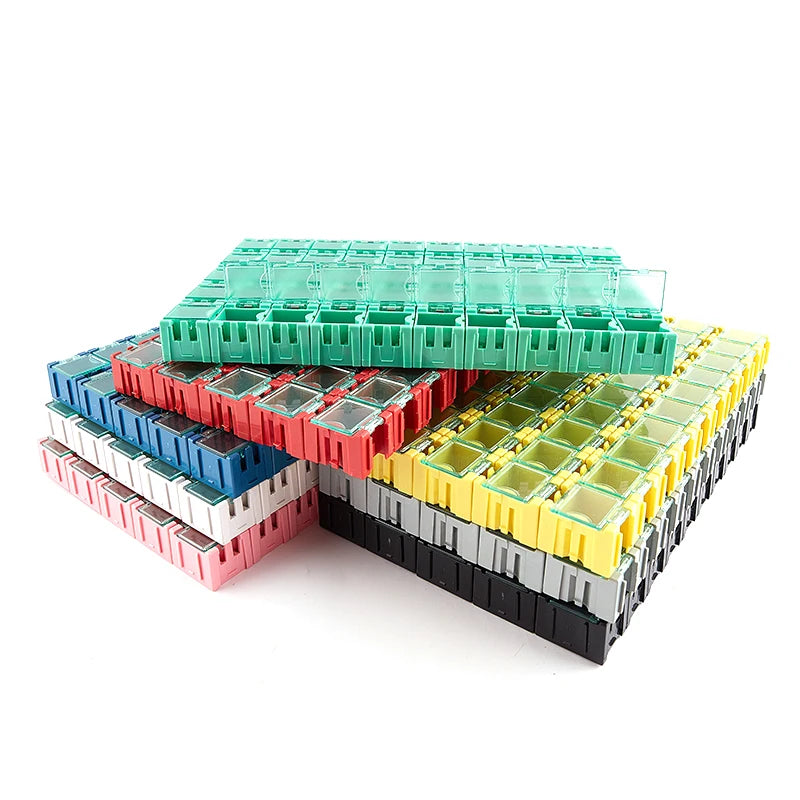 50-Piece SMD SMT Component Mini Storage Box Kit – Plastic Component Storage Kit Qst