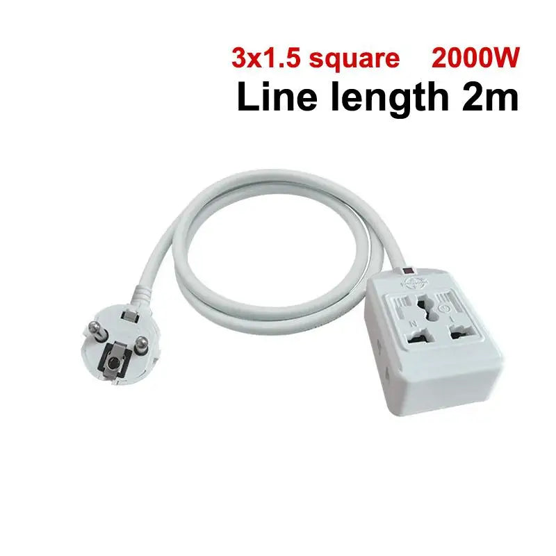 Schuko Power Strip 3-Outlet 7-Hole Extension Cord | Home Office Power Strip Extension Cord Qme 200CM