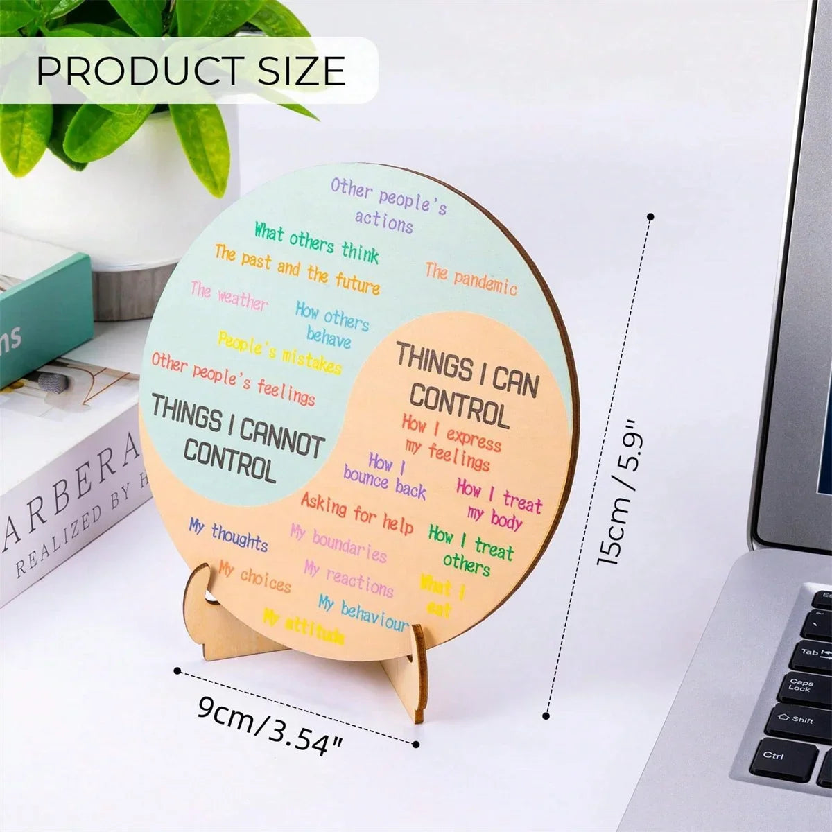 Feelings Wheel Double-Sided Desk Decor – Emotions Chart Desk Decor Chart Qme