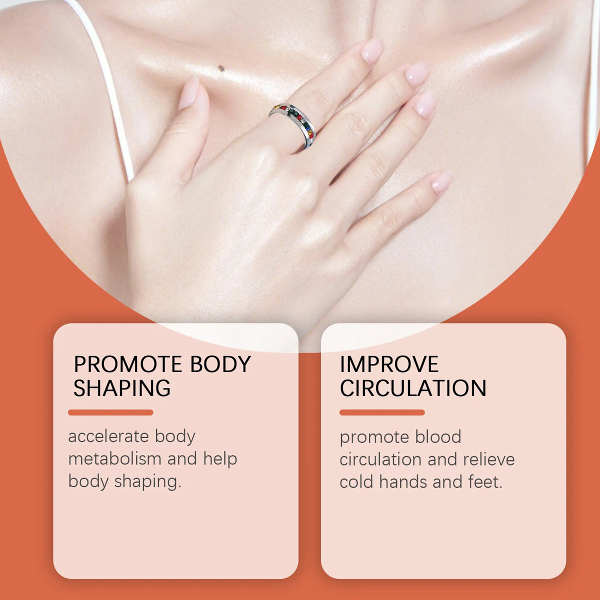 HOUKEA Stainless Steel Slimming Finger Ring – Unisex Wellness Slimming Finger Ring Qst