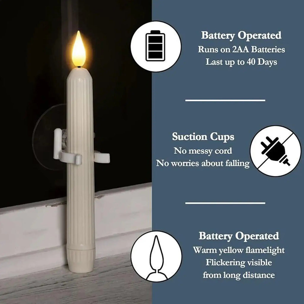 7-Inch Flameless LED Window Candle with Sensor & Suction Cup Flameless Window Candle Qme