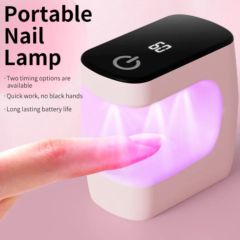Qme Mini USB Rechargeable UV LED Nail Lamp – Timed Gel Dryer UV LED Nail Lamp Qme