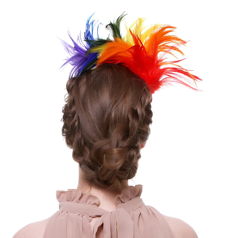 Feather Hair Band for Party, Prom & Carnival – One Size Feather Hair Band Qst