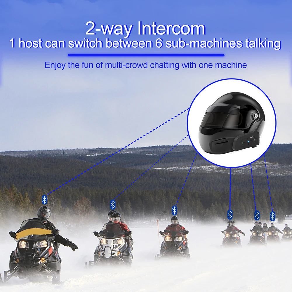 EJEAS V7 Motorcycle Bluetooth Intercom Headset for 7 Riders Bluetooth Helmet Intercom Qst