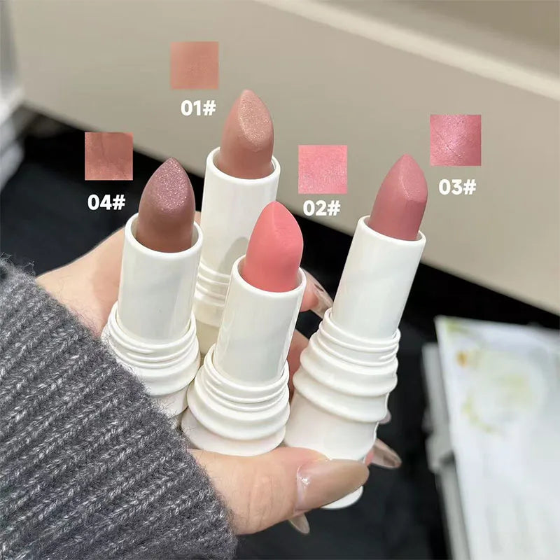 4-Color Reddish-Brown Matte Lipstick Set – Long-Lasting Matte Lipstick Set Qme