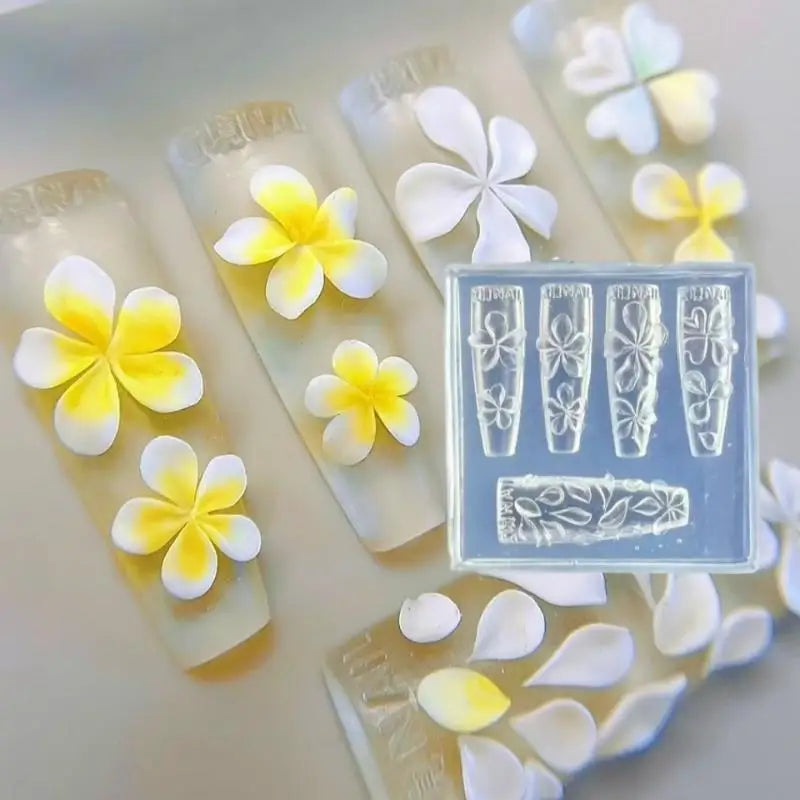 3D Silicone Flower Nail Art Mold – DIY Transparent Template Nail Art Mold Qme