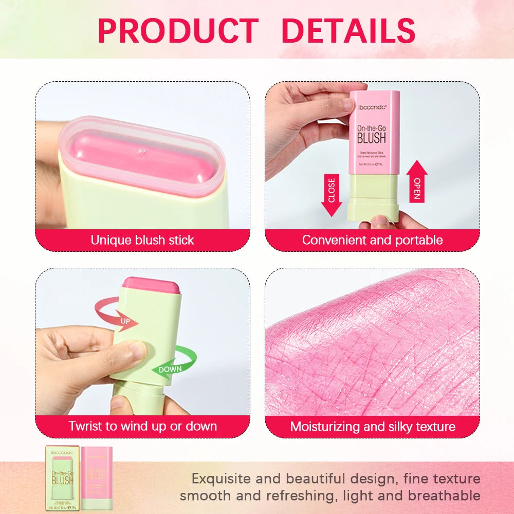ibcccndc Cream Blush Stick – Multi-Use Lips & Cheeks, 3 Shades Cream Blush Stick Qst