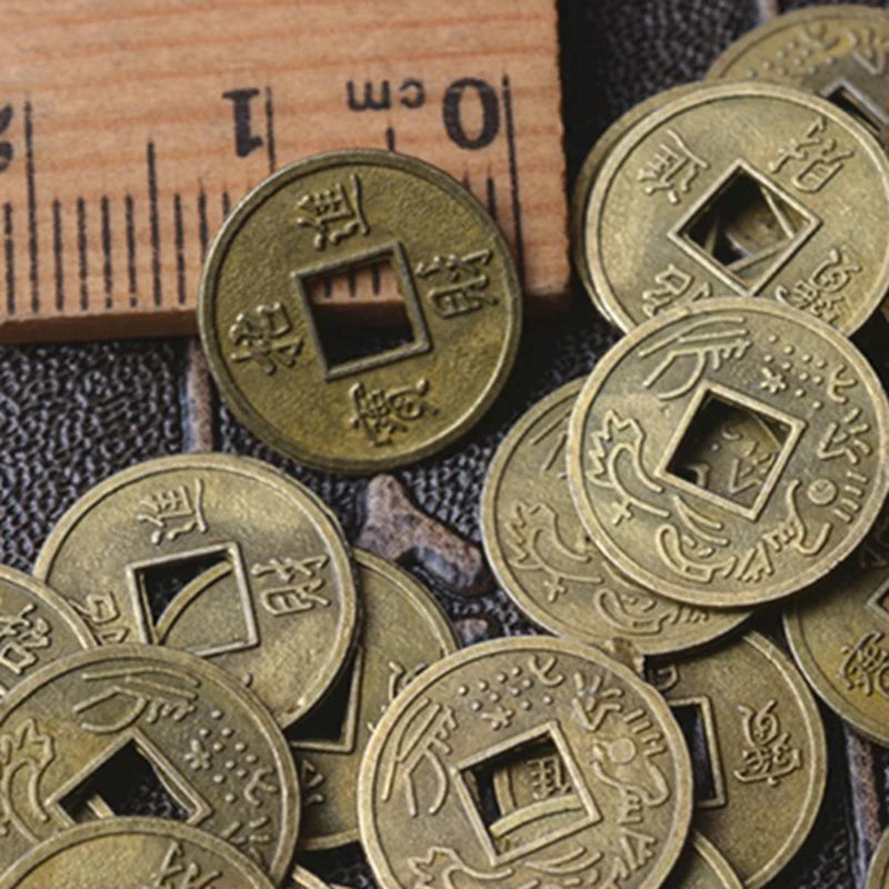 100 Pcs Feng Shui Lucky Coins – Ancient Chinese I Ching Charms Feng Shui Coins Qst