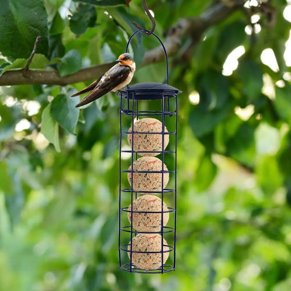 Hanging Wild Bird Suet Ball Feeder Rack | Outdoor Garden Wild Bird Feeder Qme