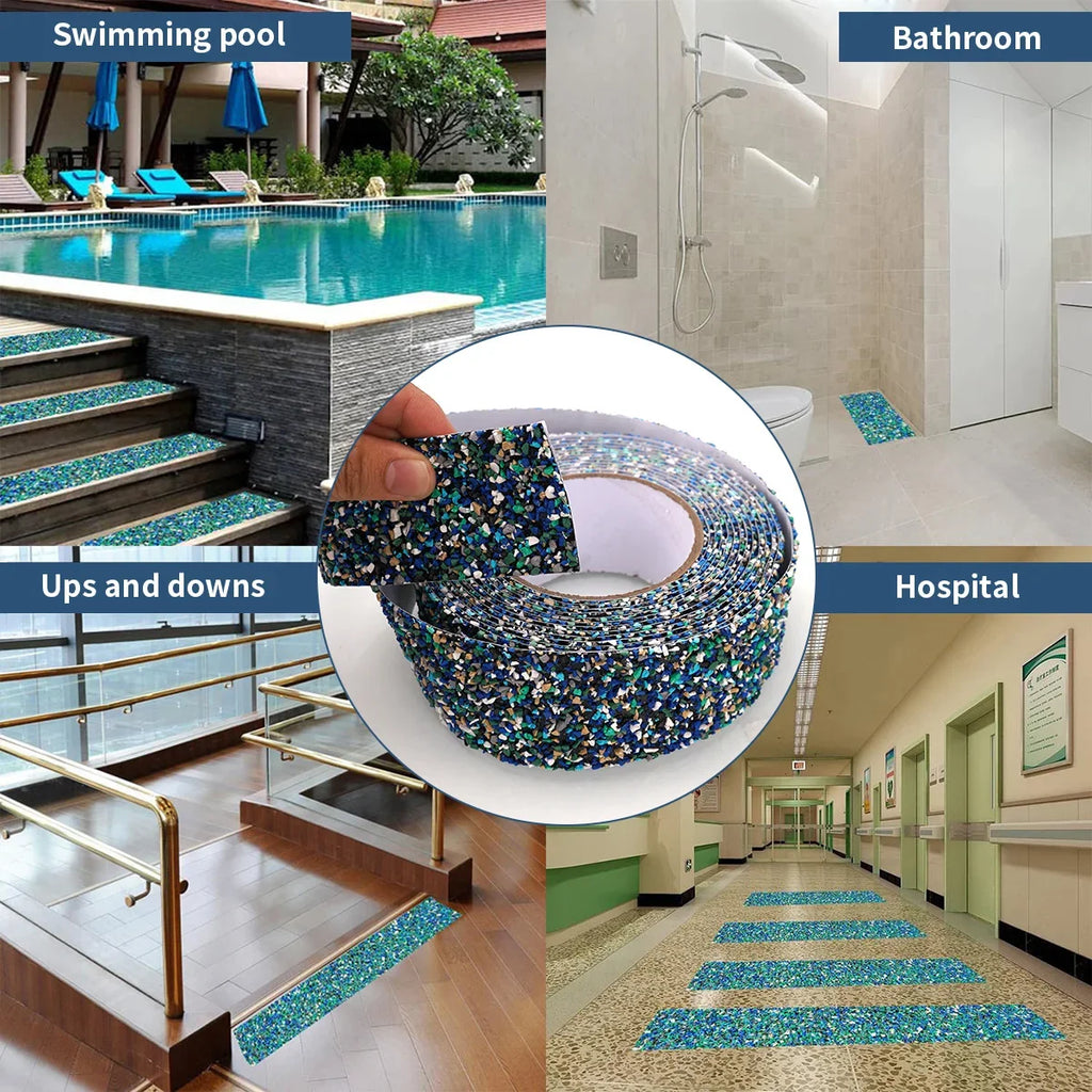 Non-Slip Blue Rubber Grip Tape – Waterproof PE, Indoor & Outdoor Non-Slip Grip Tape Qme