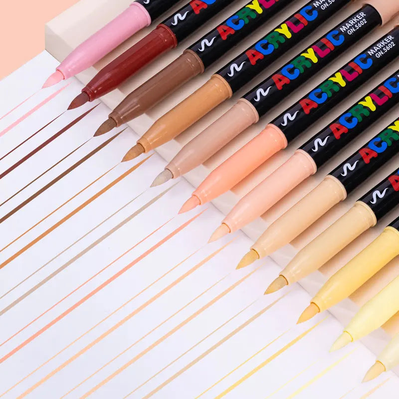 GN Acrylic Paint Pens Skin Tones Brush Tip Markers Set Acrylic Paint Markers Qme
