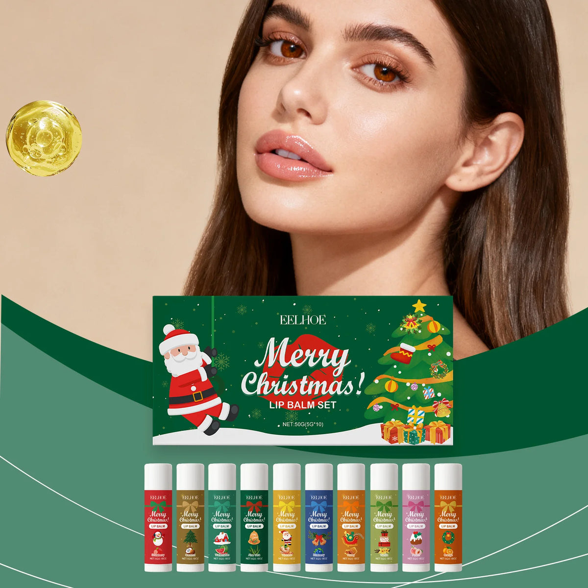 Eelhoe Christmas Lip Balm Set – Hydrating Glossy Lips Lip Balm Set Qst