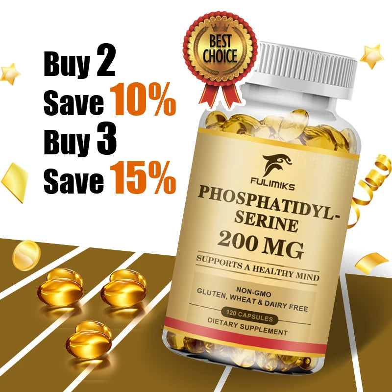 FULIMIKS Phosphatidylserine 200mg – Brain & Focus Soft Gels Brain Health Supplement Qst