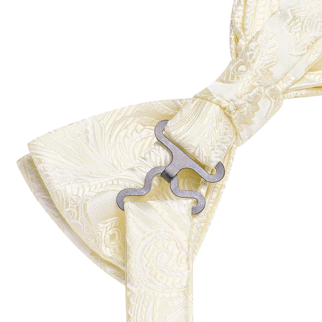 Men's Jacquard Floral Bow Tie, Pocket Square & Cufflinks Set Bow Tie Set Qme