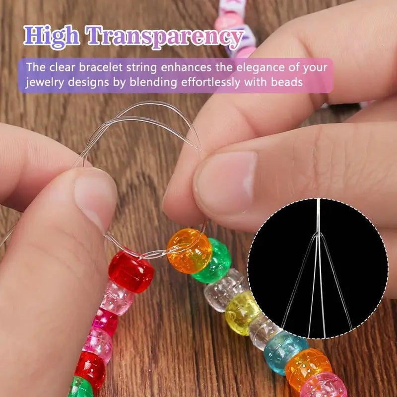 Crystal Clear Elastic Bead Cord for Bracelets & Jewelry Making Elastic Bead Cord Qme