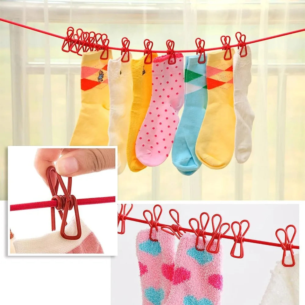 Portable Retractable Clothesline 12 Clips – Travel & Camping Travel Clothesline Qme