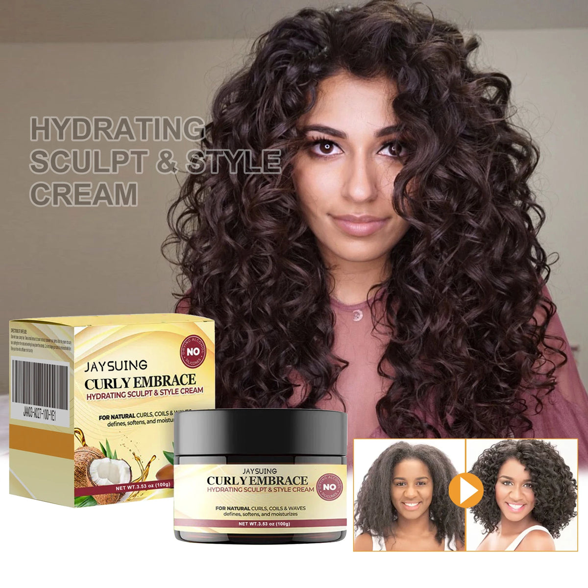 Hoygi Curl Defining Cream – Moisturizing Frizz Control 100g Curl Defining Cream Qst Default Title