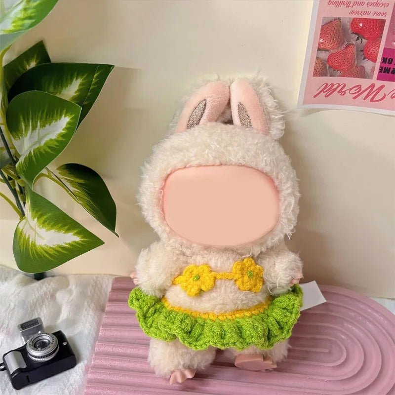 Labubu Knitted Bikini Set – Cute 17cm Doll Clothing Doll Clothing Accessory Qme