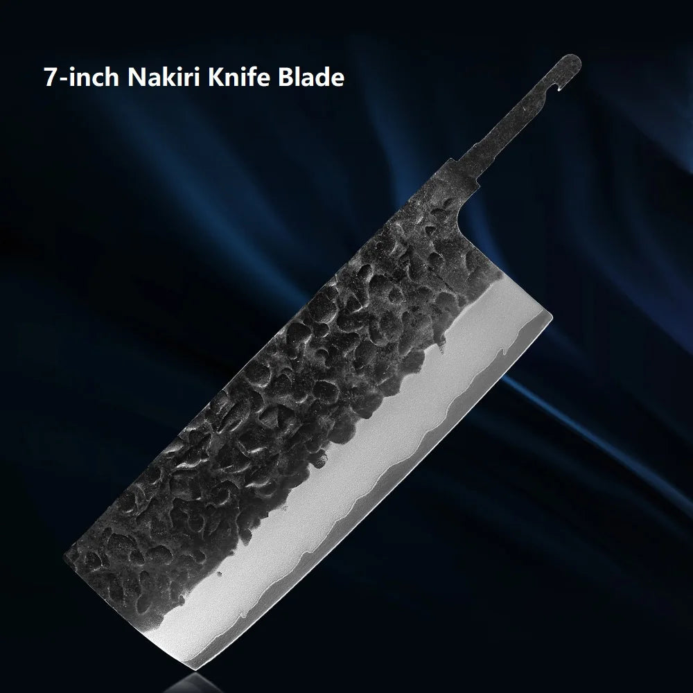 Hand Forged Japanese Chef Knife Blank Blade | Full Tang DIY Knife Blank Blade Qst 7 inch Nakiri