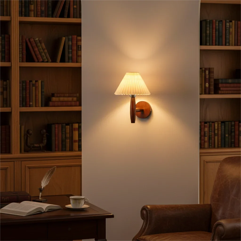Paper Umbrella LED Wall Sconce – Creative Bedside Lamp LED Wall Sconce Qme