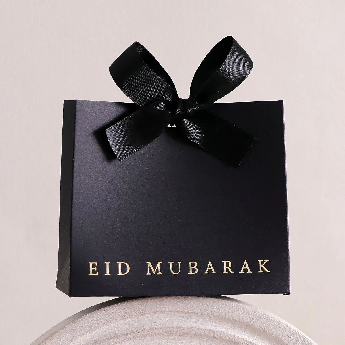Eid Mubarak Laminated Mini Gift Boxes | Black White Pink Set of 10 Festive Gift Boxes Qme