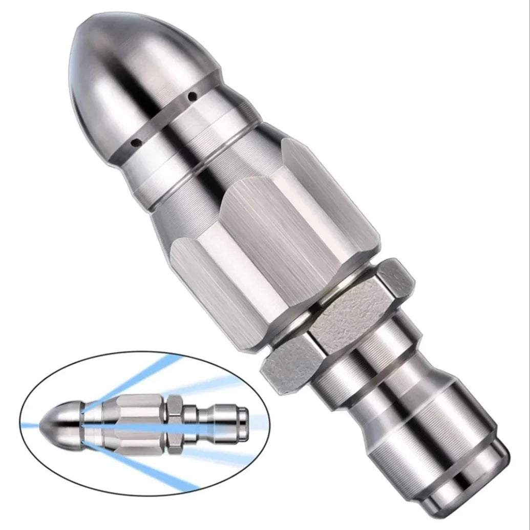 1/4" Stainless Steel Water Jet Pressure Washer Sewer Nozzle Sewer Cleaning Nozzle Qme Light Grey