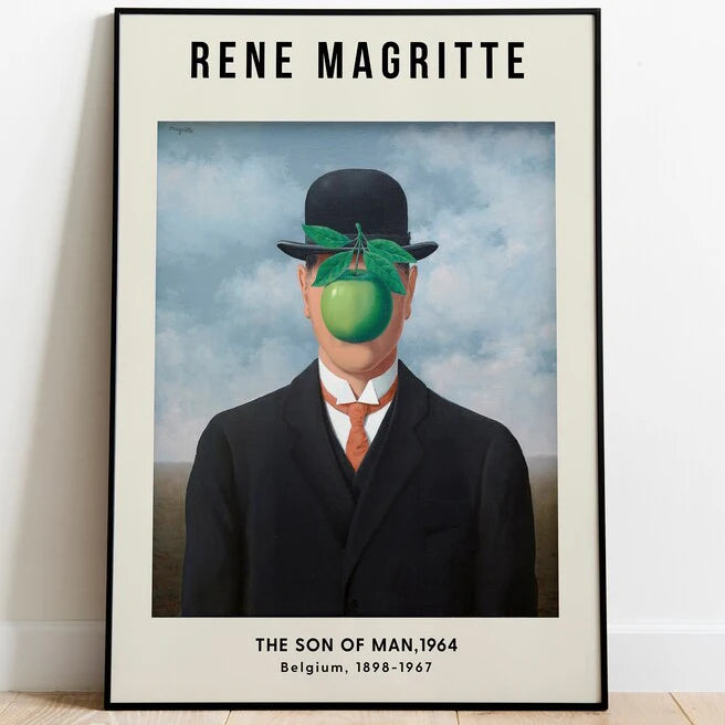 Magritte Surrealism Canvas Wall Art – Modern Nordic Poster Print Canvas Wall Art Qst G 20X25cm No Framed