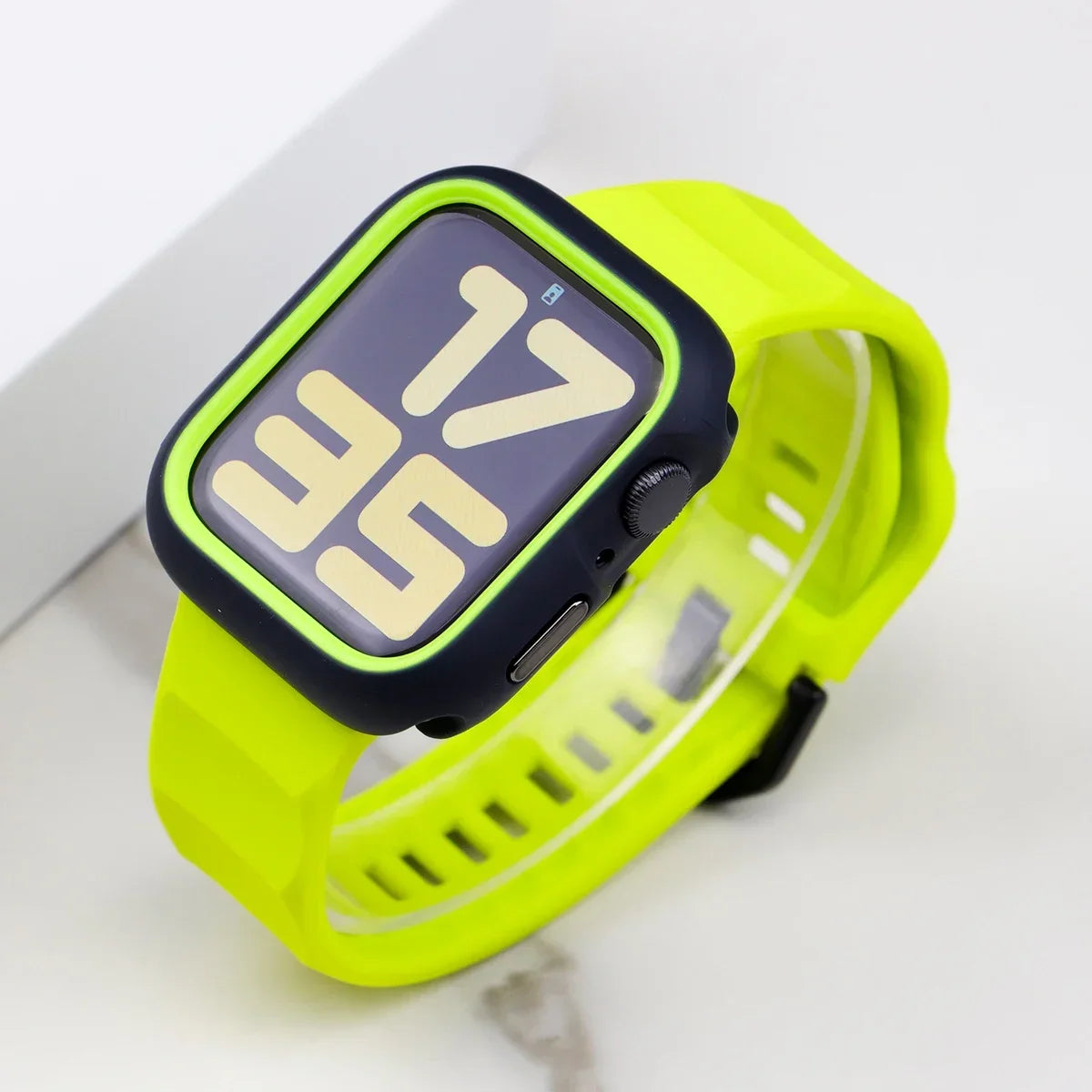Silicone Sport Strap & Case for Apple Watch Ultra 2/9/8/7/SE/5 Watch Strap & Case Qme