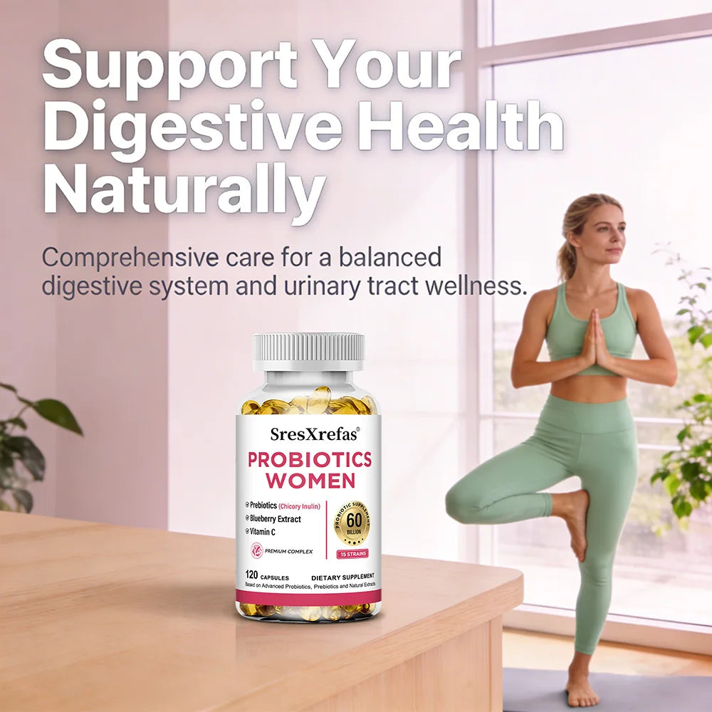 Women's Probiotics 60B CFU Capsules – Cranberry, Gut & pH Balance Probiotic Supplement Qst