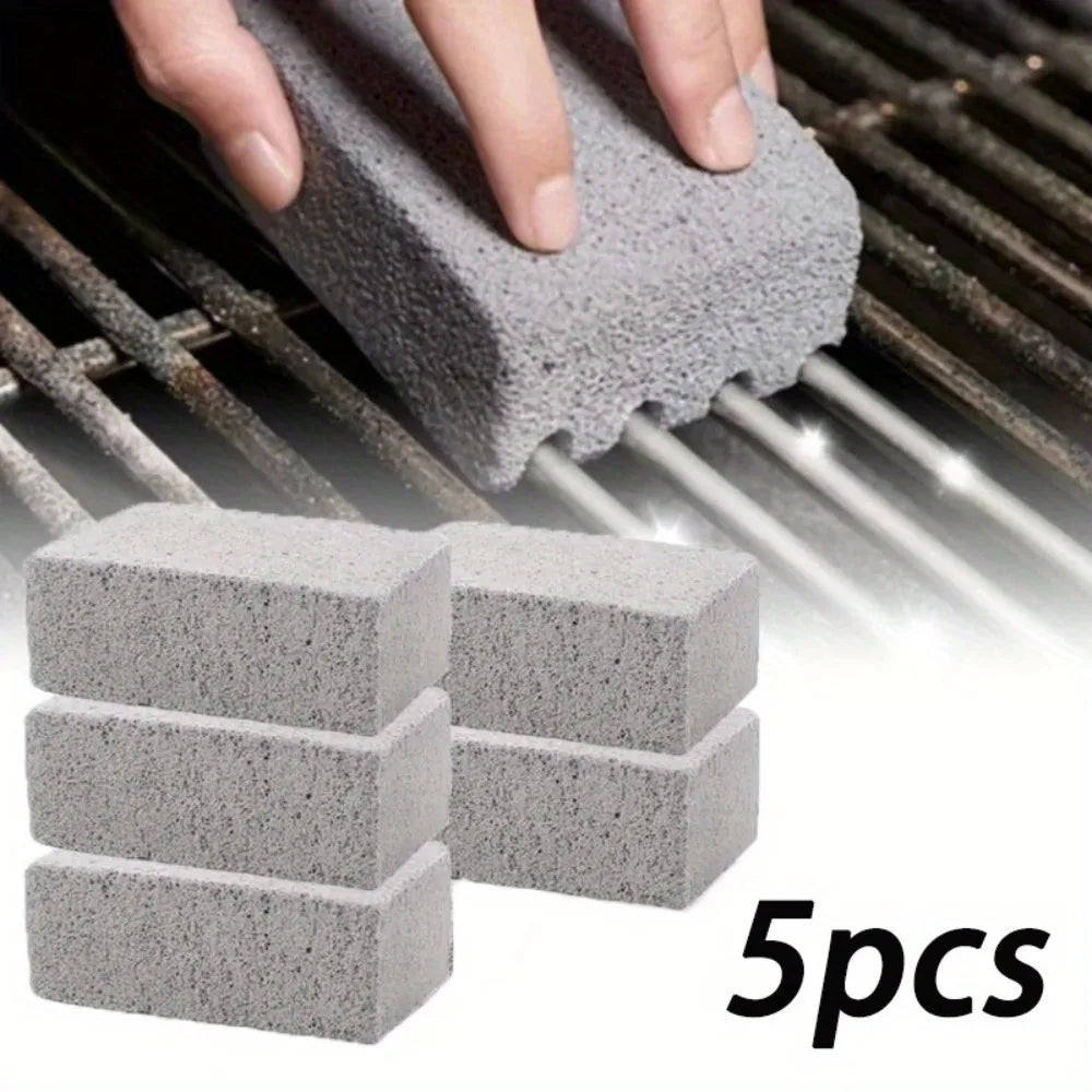 BBQ Grill Cleaning Pumice Stone Brick Set of 5 | Grease Remover Grill Cleaning Brick Qme