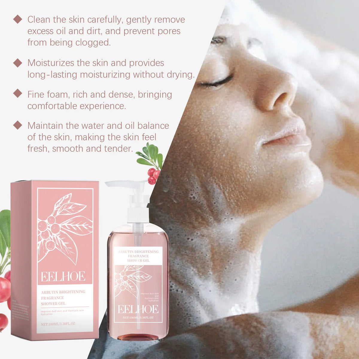 EELHOE Nicotinamide & Arbutin Whitening Body Wash 100ml Whitening Body Wash Qst
