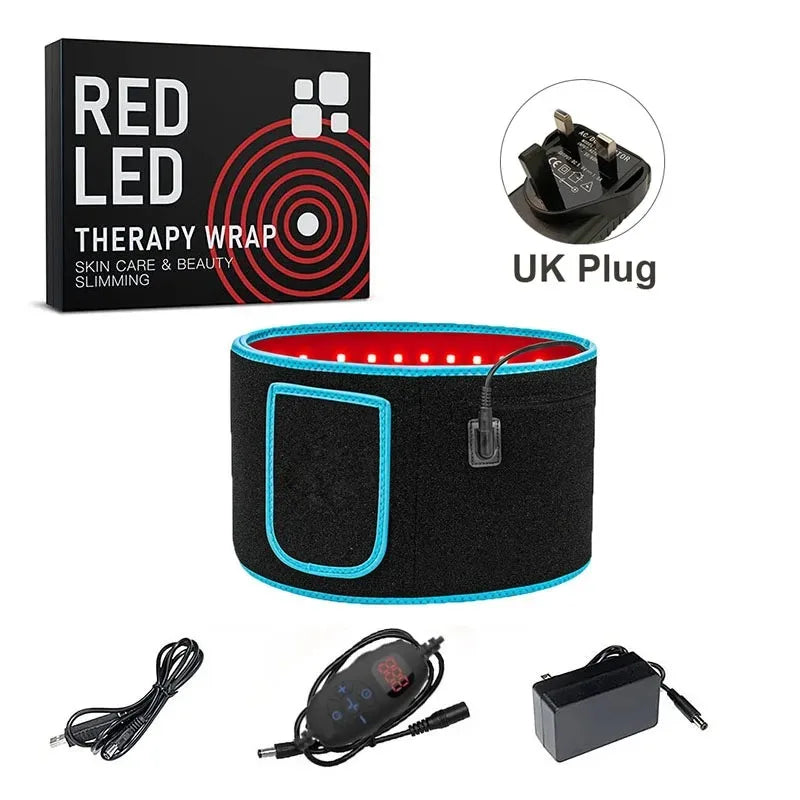 Infrared LED Light Therapy Belt 660nm 850nm Waist Wrap LED Light Therapy Belt Qst UK Plug With Box