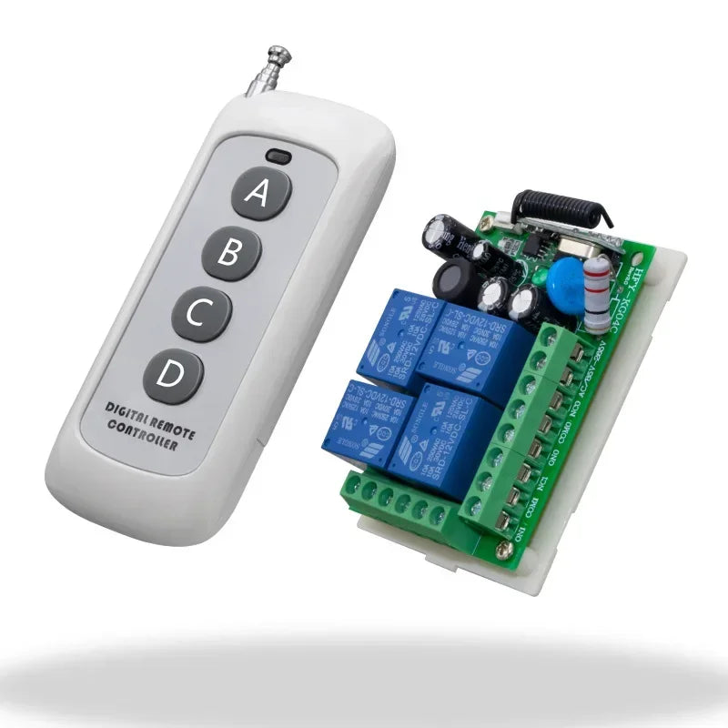 500M Wireless RF Remote Control Light Switch AC 220V 1CH 10A RF Remote Switch Qme