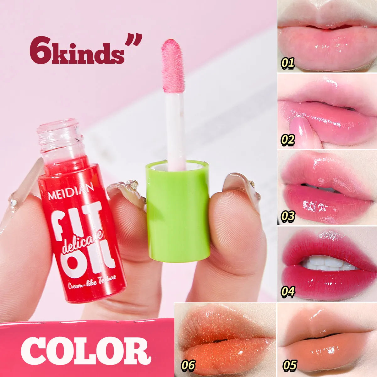 6-Pack Berry Lip Oil Set – Moisturizing, Brightening & Waterproof Tinted Lip Oil Set Qme