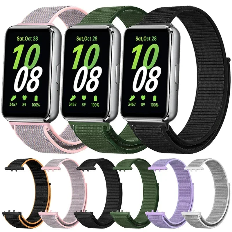 Nylon Loop Strap for Samsung Galaxy Fit 3 | Adjustable Band Smartwatch Band Qme
